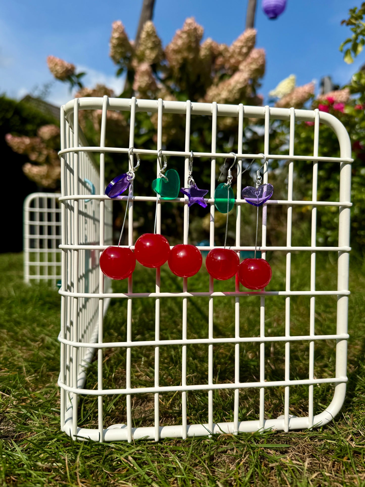 🍒 Handgemachte Kirsch-Ohrringe aus natürlichem Harz & echtem 925 Silber